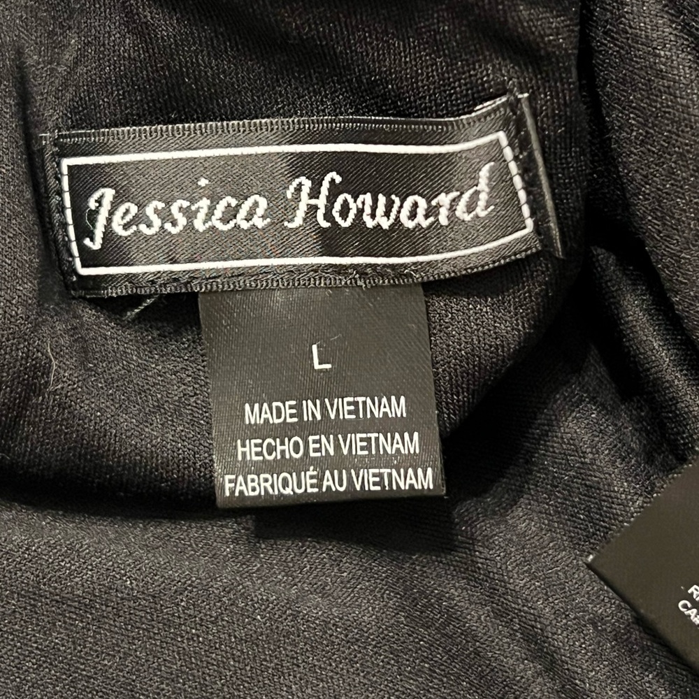 Jessica Howard Long Sleeve Dress L Brown Black Paisley - Picture 6 of 7